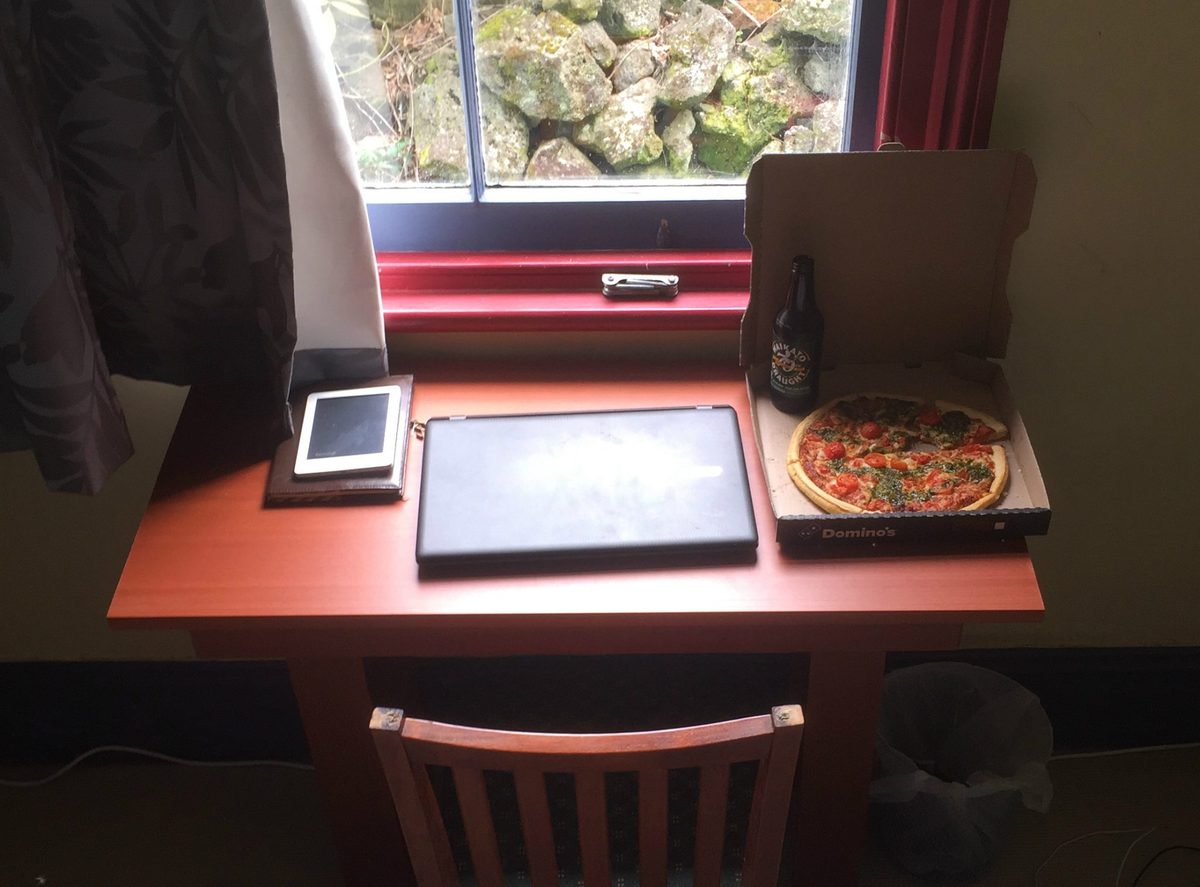 Bedroom office set-up.