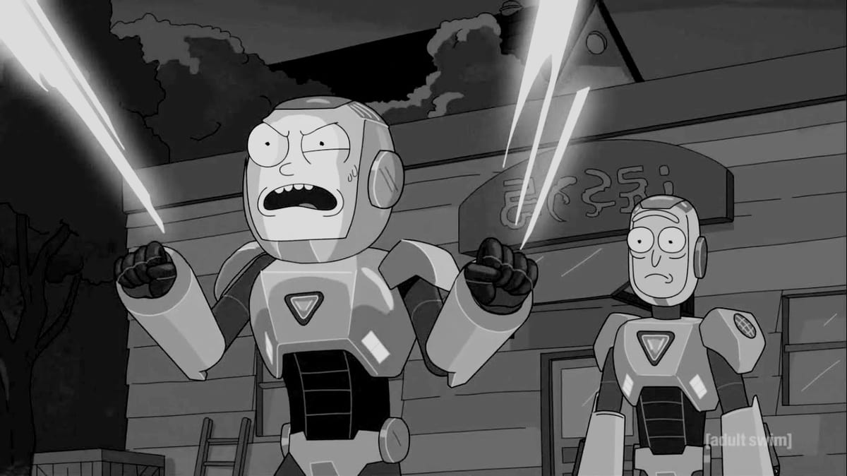 Morty unleashes a barrage of death.