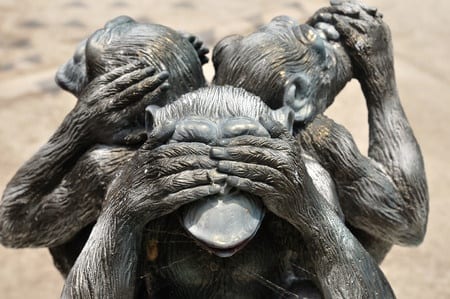 See no evil, hear no evil, speak no evil.