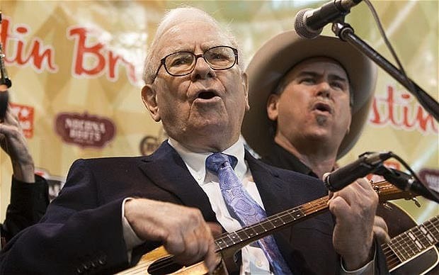 Warren Buffet serenading investor.