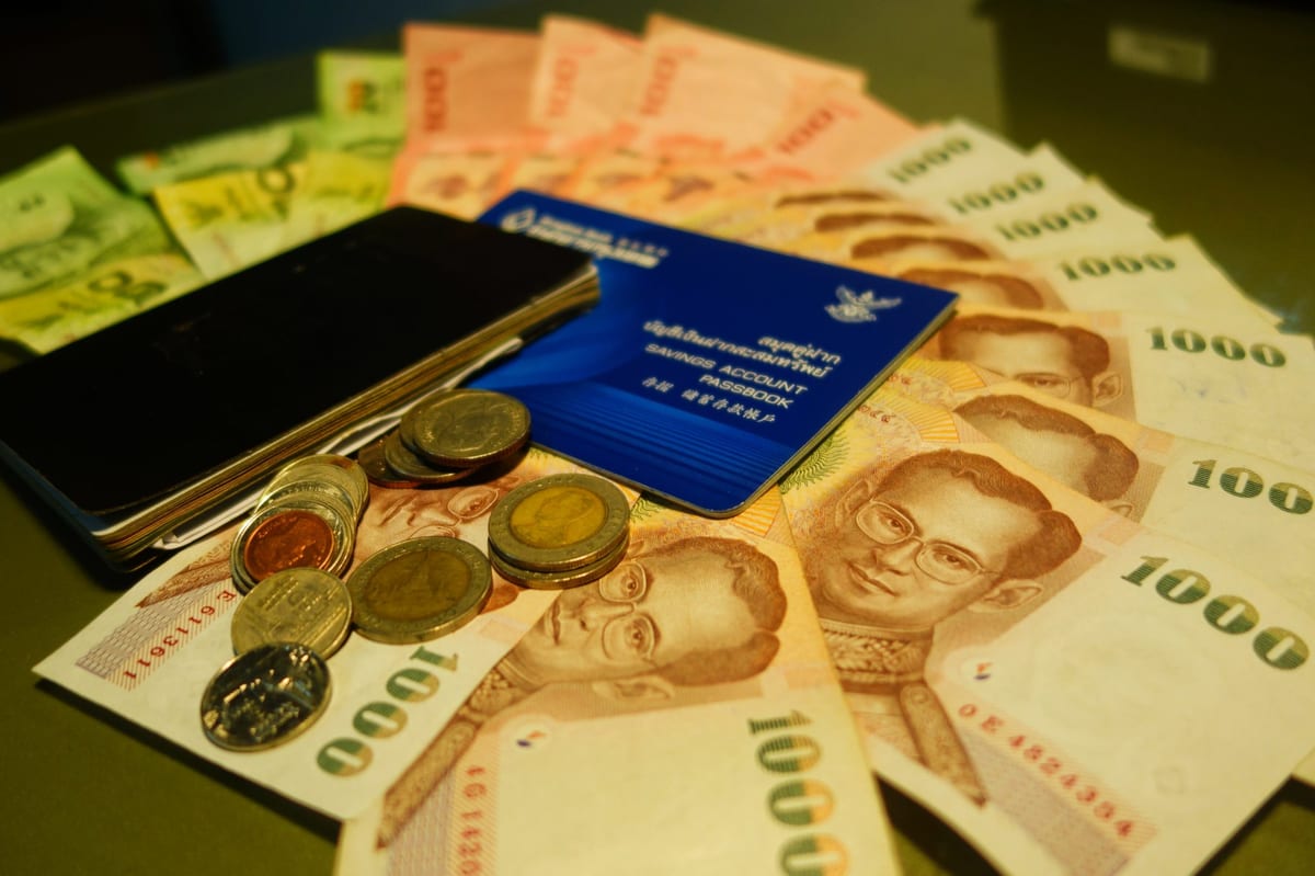 Bank book, Thai baht, passport