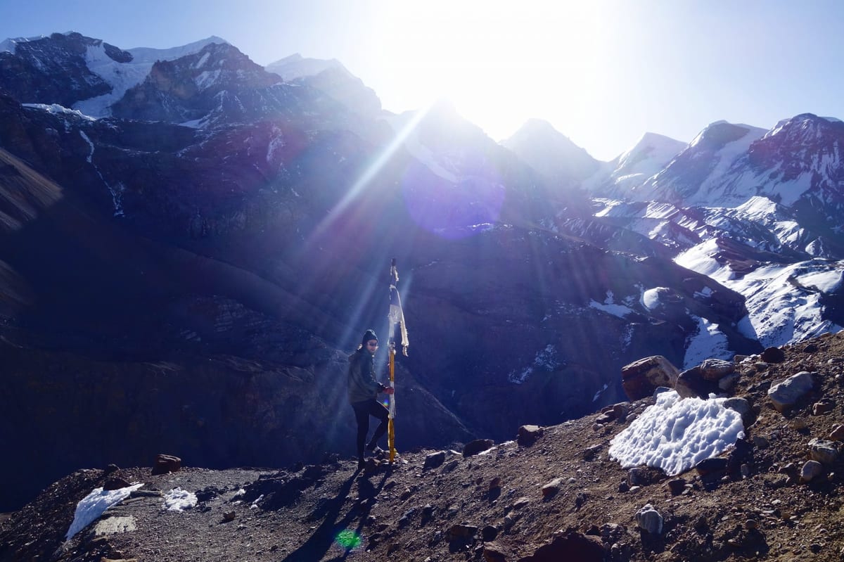 Hiking the highest pass in the world on the Annapurna Circuit in Nepal.