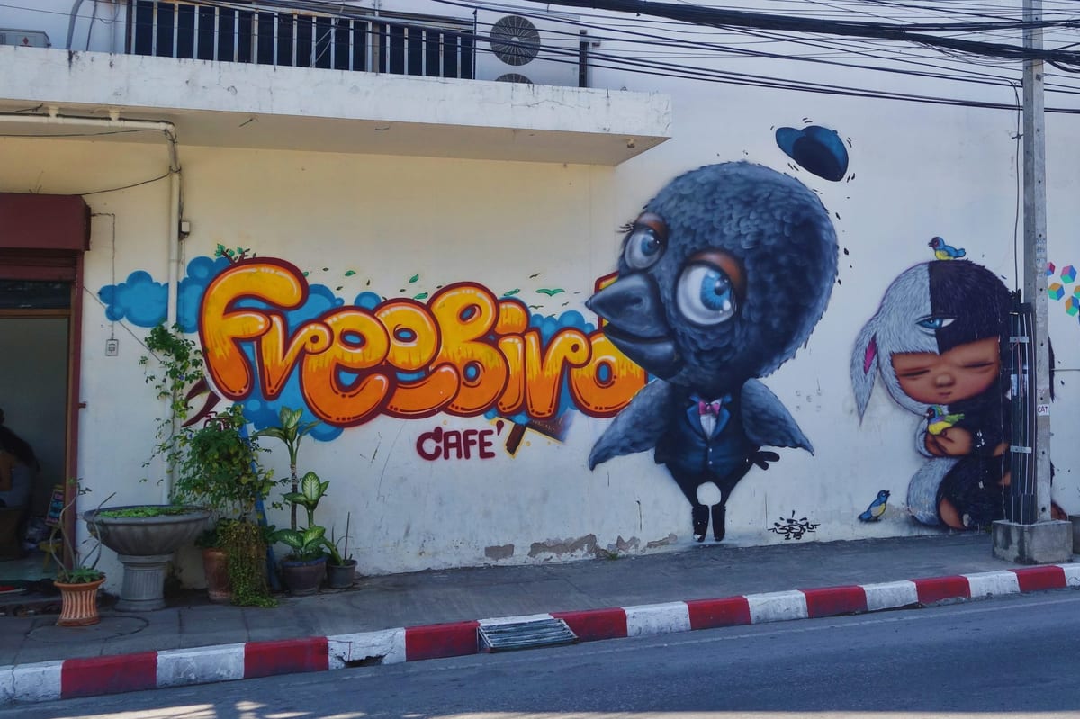 Free Bird Cafe, located near the north gate of Chiang Mai's old city.