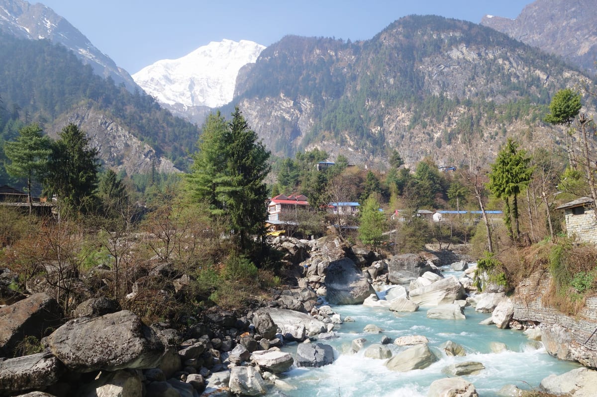 The river winds through Chame, one of the larger towns on the circuit