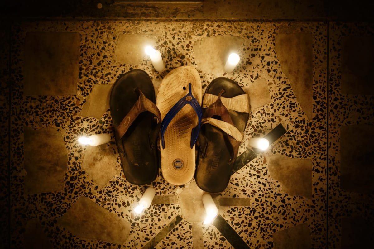 Candle ceremony for our three broken-ass jandals