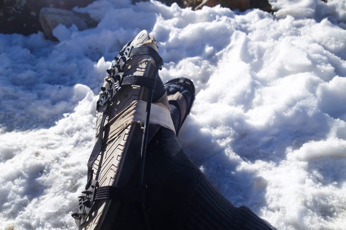 Jandals + crampons = Jampons