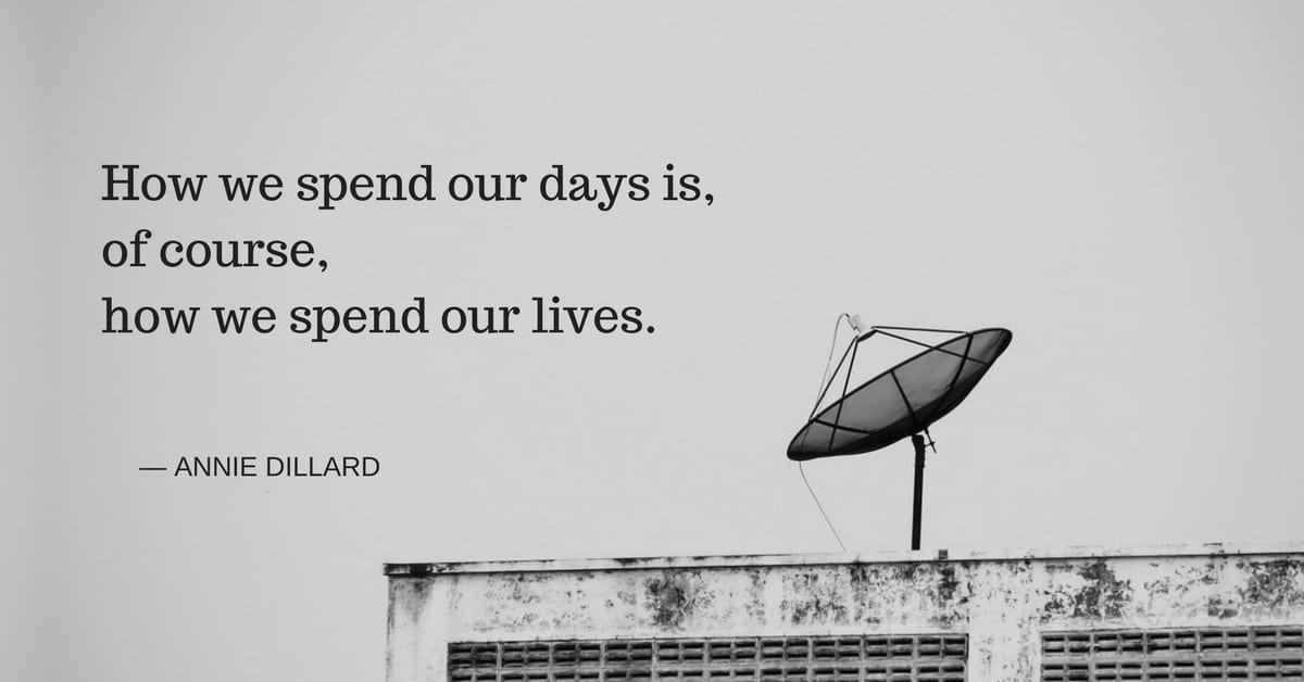 How we spend our days is,of course,how we spend our lives. - Annie Dillard