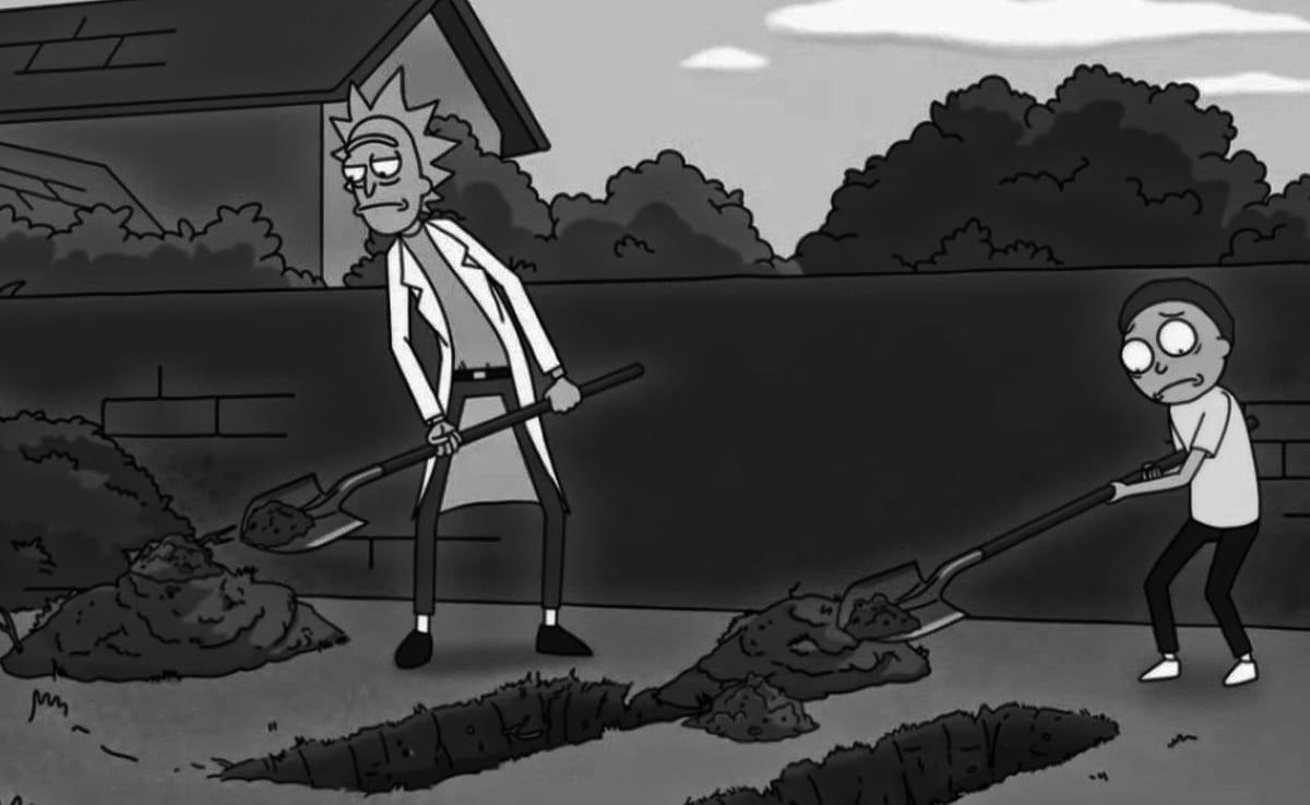 Listen to me, Morty. I know that new situations can be intimidating. You lookin' around and it's all scary and different, but y'know... m-meeting them head-on, charging into 'em like a bull—that's how we grow as people.