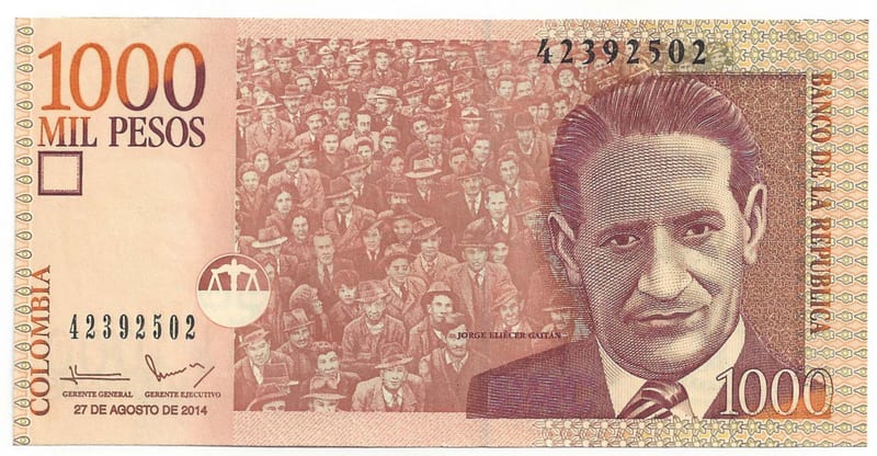 Colombian 1000 peso note