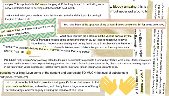 nice messages from blog readers